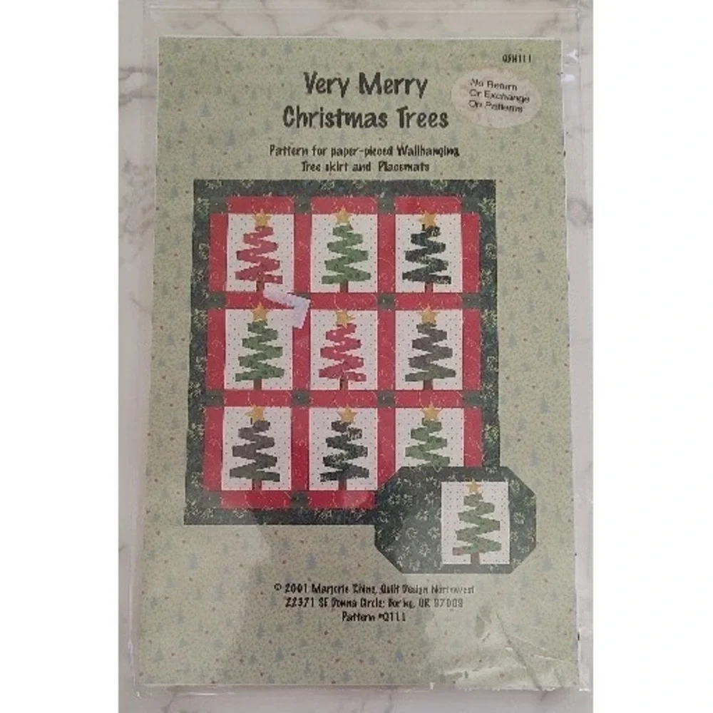 Very Merry Christmas Trees Pattern Paper-Pieced Block Pattern Instructions P81